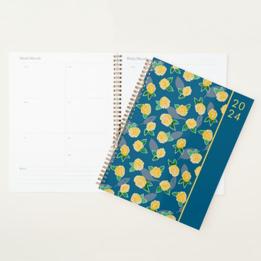 Geel Rose Botanische Bloemen Planner (Display)