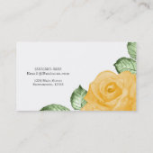 Geel Rose Chic Elegant Bloemen Land Rustiek Visitekaartje (Achterkant)