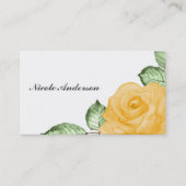 Geel Rose Chic Elegant Bloemen Land Rustiek Visitekaartje (Voorkant)
