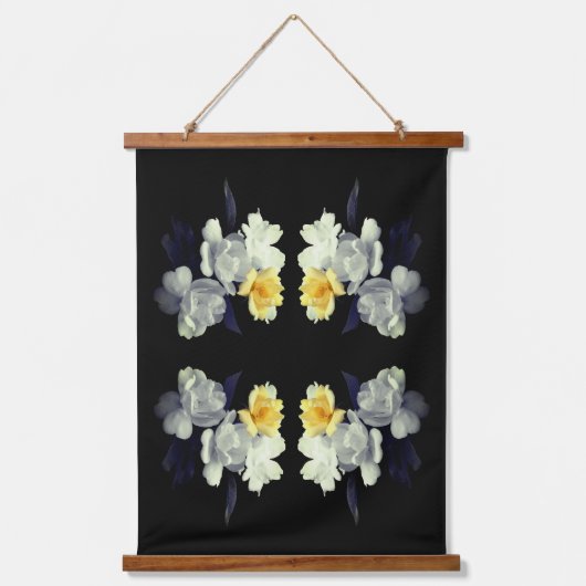 Geel Rose Cluster Partial Color Abstract Hangend Wandkleed (Voorkant)