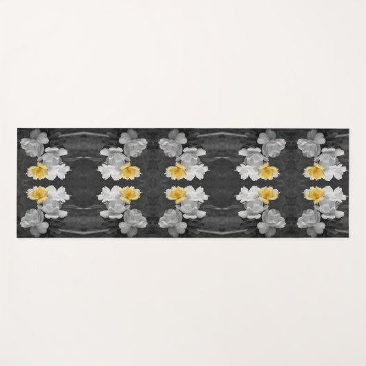 Geel Rose Cluster Partial Color Abstract Yogamat (Voorkant (horizontaal))