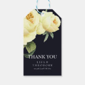  geel rose en blauw dank u bruiloft cadeaulabel (Voorkant)