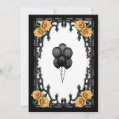 Geel Rose Gotisch Vrijgezellenfeest Kaart (Achterkant)