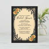 Geel Rose Gotisch Vrijgezellenfeest Kaart (Staand voorkant)