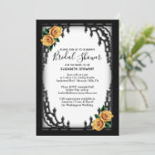 Geel Rose Gotisch Vrijgezellenfeest Kaart (Staand voorkant)