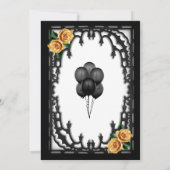 Geel Rose Gotisch Vrijgezellenfeest Kaart (Achterkant)