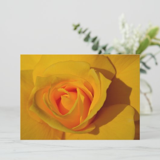 Geel Rose sinaasappel roos romantisch roos Kaart (Staand voorkant)