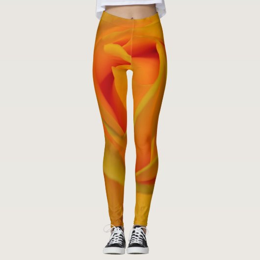 Geel Rose sinaasappel roos romantisch roos Leggings (Voorkant)