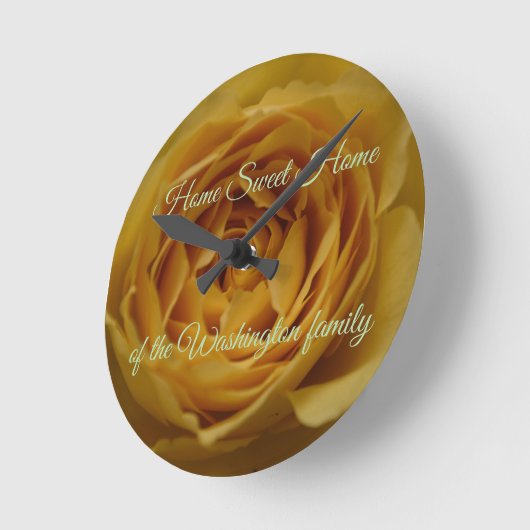 Geel Rose Wall Clock Ronde Klok (Hoek)