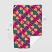 Geel Rosebud Abstract bloemenschilderen Golfhanddoek (Insitu)
