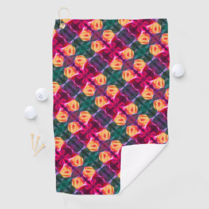 Geel Rosebud Abstract bloemenschilderen Golfhanddoek