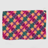 Geel Rosebud Abstract bloemenschilderen Golfhanddoek (Horizontaal)