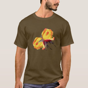 Geel rosebud bloemhaar t-shirt