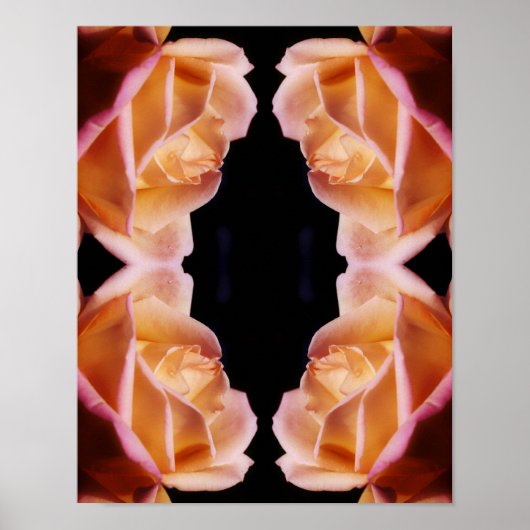 Geel Rosebud Flower Abstract getint Poster (Voorkant)