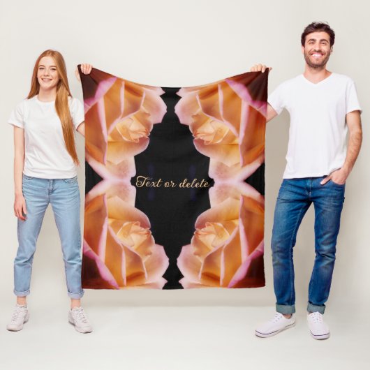 Geel Rosebud getint Abstract gepersonaliseerd Fleece Deken (In situ)