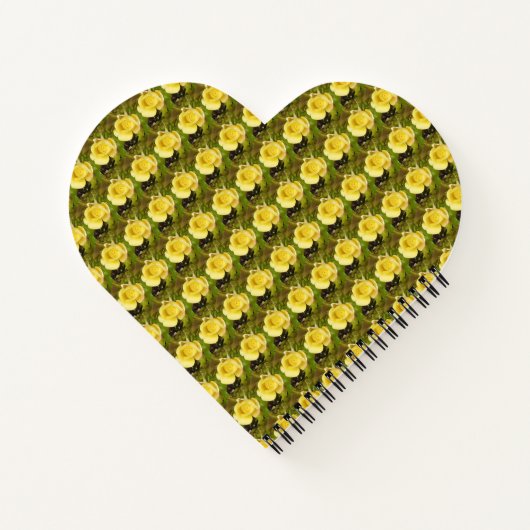 Geel Rosebud Hart Notitieboek (Achterkant)