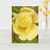 Geel Rosebud Wenskaart Kaart (Gele Bloem)