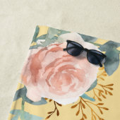Geel roségoud florals monogram initialen strandlaken (In situ)
