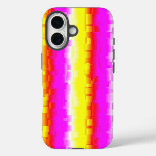 geel roze abstract regenboogpatroon iPhone 16 hoesje
