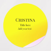 Geel roze abstract voeg naam toe titel tekst patro labels (Design 1)