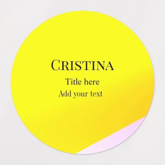 Geel roze abstract voeg naam toe titel tekst patro labels (Design 1)