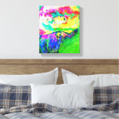 Geel roze abstracte papaver abstracte waterverf canvas afdruk (Insitu (Slaapkamer))