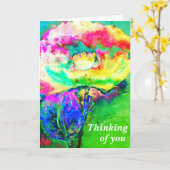 Geel roze abstracte papaver abstracte waterverf kaart (Gele Bloem)