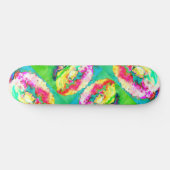Geel roze abstracte schilderij van papavers persoonlijk skateboard (Horizontaal)