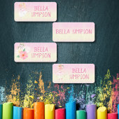 Geel/roze ballerina waterdichte kleding naam labels