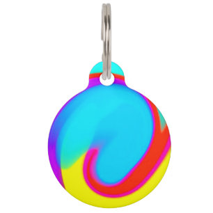 geel roze blauw abstract logo hier naam bewerkbaar huisdierpenning