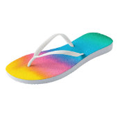 Geel Roze Blauw Aqua Waterverf Modern Beach Teenslippers (Schuin)