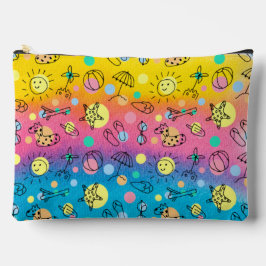 Geel Roze Blauw Aqua Waterverf Schattige Strand Etui