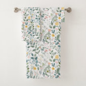 Geel Roze Blauw Groen Bloemen Waterverf Gift Bad Handdoek (Insitu)