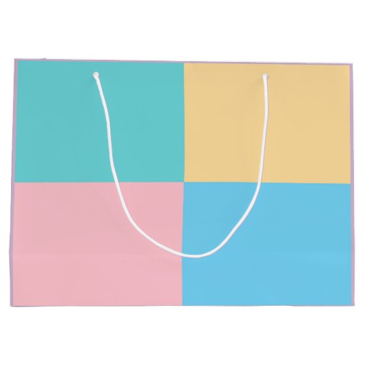 Geel Roze Blauw Groen Paars Modern Bovenkant Groot Cadeauzakje (Achterkant)