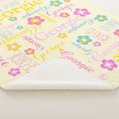 Geel roze blauw meisjes naam Georgie bloem deken (3/4)