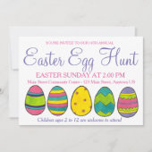 Geel roze blauwe paaskoreneihunt kaart (Voorkant)