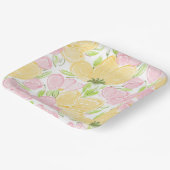 Geel Roze Bloem Papieren Bordje (Gebogen)