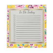 Geel roze bloemen goud om Notitieblok te doen