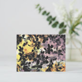 Geel roze bloempatroon digitale bloem briefkaart (Staand voorkant)