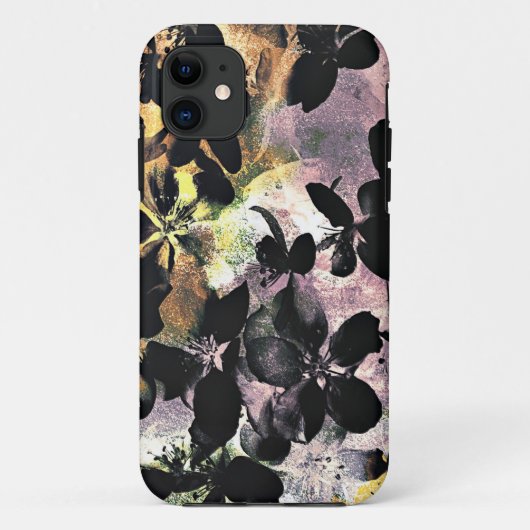 Geel roze bloempatroon digitale bloem Case-Mate iPhone case (Achterkant)