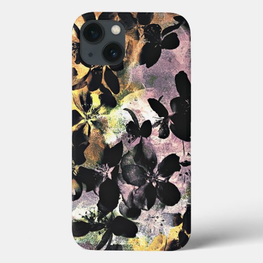 Geel roze bloempatroon digitale bloem Case-Mate iPhone case (Achterkant)