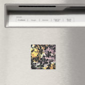 Geel roze bloempatroon digitale bloem magneet (Insitu (Vaatwasser))