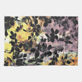 Geel roze bloempatroon digitale bloem theedoek (Horizontaal)