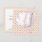 Geel Roze Bruin Fleur de Lis Baby shower Kaart (Voorkant / Achterkant)