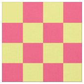Geel Roze Check Patroon Textiel Stof (Close Up)