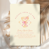Geel Roze Cocktail Bruidsfeest Boog Kaart