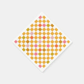 Geel roze dambord patroon Verjaardag Servet (Hoek)