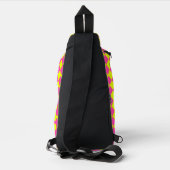 Geel Roze Diamant Checker Patroon Sling Bag (Achterkant)