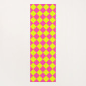 Geel Roze Diamant Checker Patroon Yogamat (Achterkant)