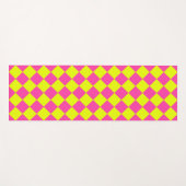 Geel Roze Diamant Checker Patroon Yogamat (Voorkant (horizontaal))